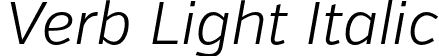 Verb Light Italic font | VerbLight-Italic.otf