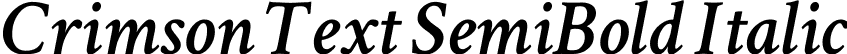 Crimson Text SemiBold Italic font | CrimsonText-SemiBoldItalic.ttf