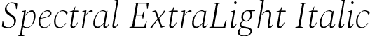 Spectral ExtraLight Italic font | Spectral-ExtraLightItalic.ttf