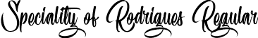 Speciality of Rodrigues Regular font | Speciality of Rodrigues.ttf