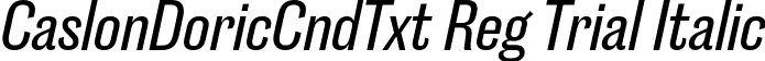 CaslonDoricCndTxt Reg Trial Italic font | CaslonDoricCondensedText-RegularItalic-Trial.otf