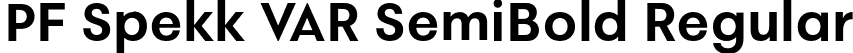 PF Spekk VAR SemiBold Regular font | PFSpekkVAR-SemiBold-subset.otf