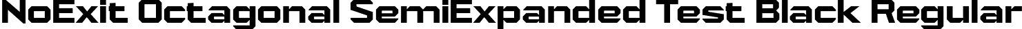 NoExit Octagonal SemiExpanded Test Black Regular font | NoExitOctagonalSemiExpandedTest-Black.otf