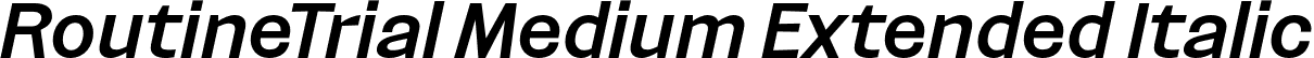 RoutineTrial Medium Extended Italic font | RoutineTrial-MediumExtendedItalic.otf