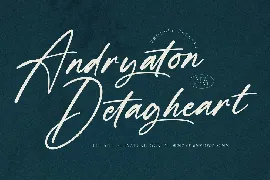 Andryaton Detagheart Elegant Signature Script font