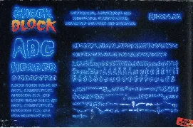 Shock Block: An Electrifying Neon Horror Font