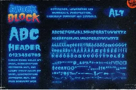 Shock Block: An Electrifying Neon Horror Font