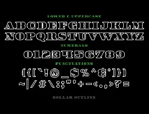 Dollar Outline font