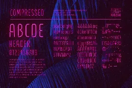 Retro Neon Font - Compressed Style