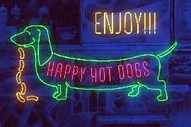 Retro Neon Font - Compressed Style