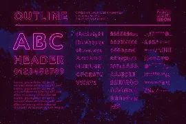 Retro Neon Font - Outline Style