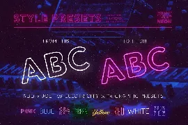 Retro Neon Font - Outline Style