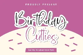 Birthday Cutties Quirky Handwritten Font