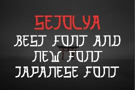 Sejolya - Japanese Font