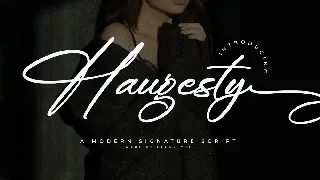 Haugesty A Modern Signature Script Font