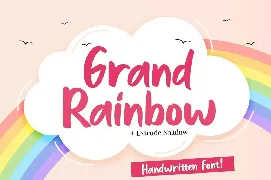 Grand Rainbow + Extrude Shadow Script font