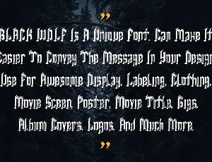 BLACK WOLF font