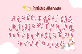 Unicorn Glowing - Handbrush font