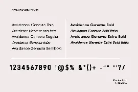 Avoidance Genevra Sans Serif Font Family