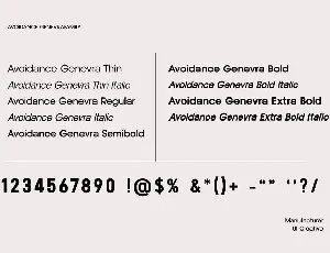 Avoidance Genevra Sans Serif Font Family