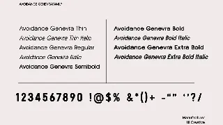 Avoidance Genevra Sans Serif Font Family