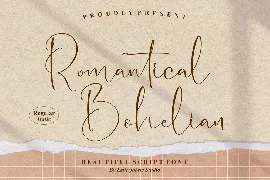 Romantical Bohelian Script Font