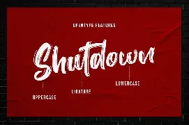 Shutdown Brush font