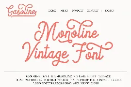 Gasoline - Monoline Vintage Script Font