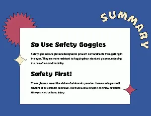 Safety Goggles font