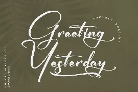 Greeting Yesterday Modern Script Font