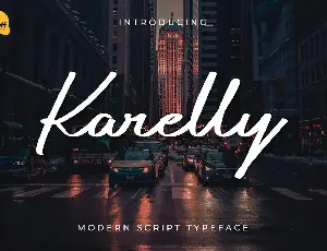 Karelly - Modern Script Typeface font