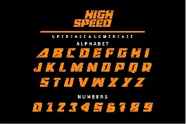 HIGH SPEED font