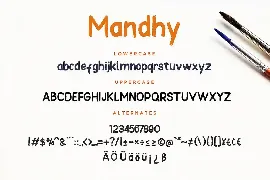 Mandhy Brush Sans Advertisement Font