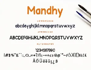 Mandhy Brush Sans Advertisement Font