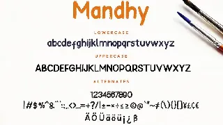 Mandhy Brush Sans Advertisement Font