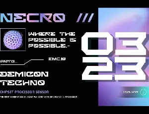 Demicon - Techno Futuristic Expanded Bold Sans font