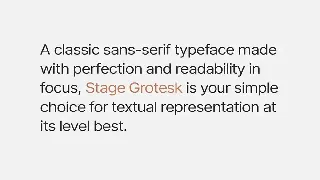 Stage Grotesk - Modern Typeface font