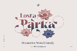 Losta Parka - Decorative Stencil Family font