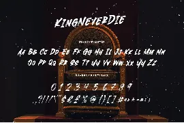 King Never Die Brush Font