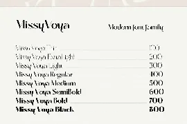 Missy Voya - Modern Font family