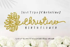 Christine Birth Flower - An Ornament Script Font