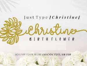 Christine Birth Flower - An Ornament Script Font