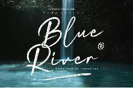 Blue River script brush font