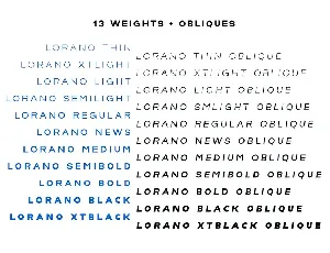 Lorano Family font