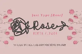 Rose Birth Flower - An Ornament Script Font