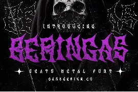 BERINGAS Modern Metal Horror Font