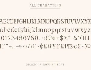 Gracious Bowing font