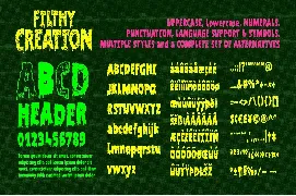 Filthy Creation: An Outrageous Slime Font