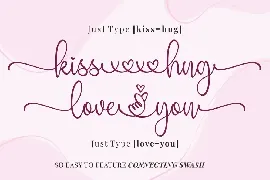 Kiss Hug Love You - A Script Font