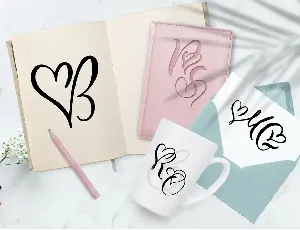 Wedding Heart Monogram Font